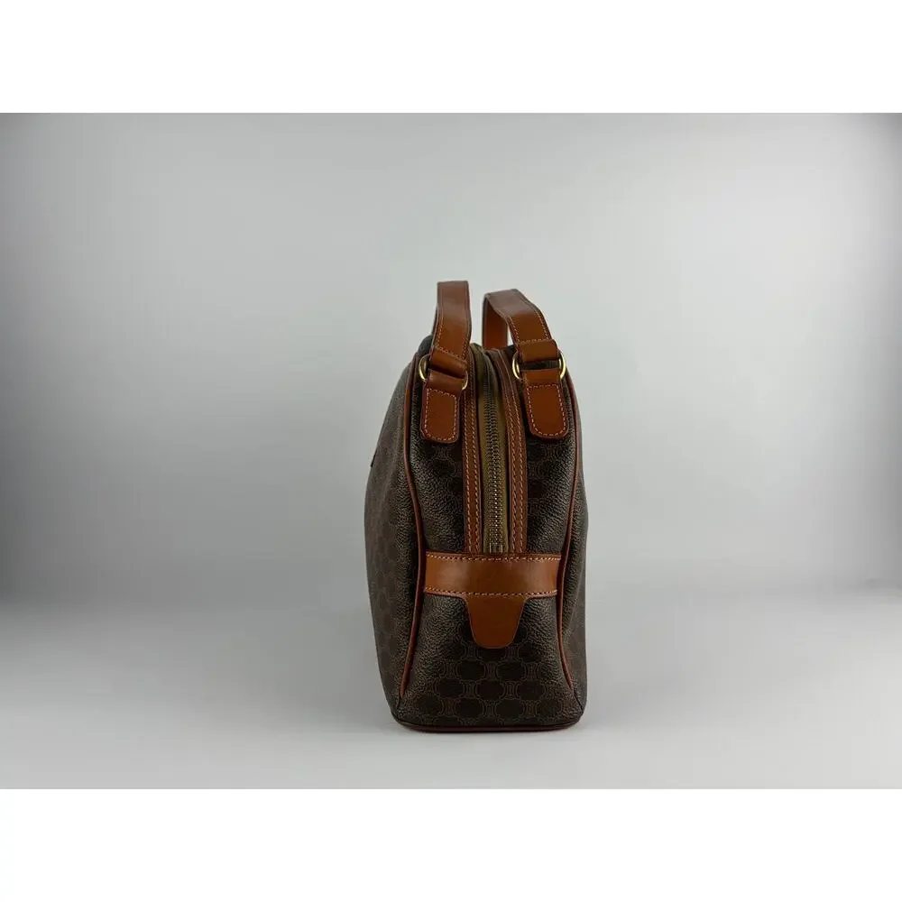 Celine Vintage Macadam Dome Satchel in Brown & Tan